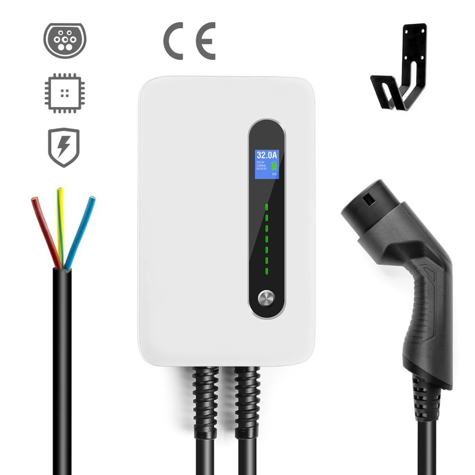 MCEVKELN Wallbox Support Mural de Cable Type 2| Support de Type 2 Chargeur  pour Voiture électrique avec Connecteur IEC 62196-2| Organiseur de EV Câble