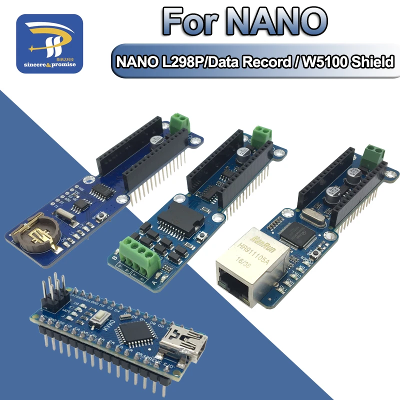 Nano V3 Micro-Controller CH340G L298P Stepper Motor Driver W5100 28j60 ATmega328 