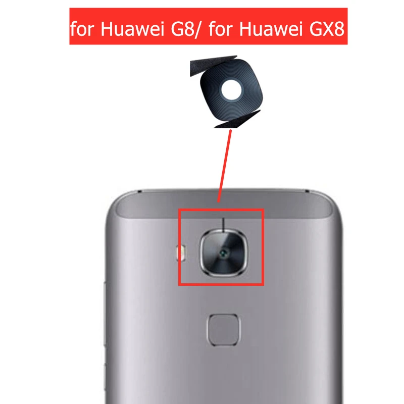 2 шт. для Huawei G8/для задней камеры GX8 стеклянный объектив стекло с клеем 3M Сменные
