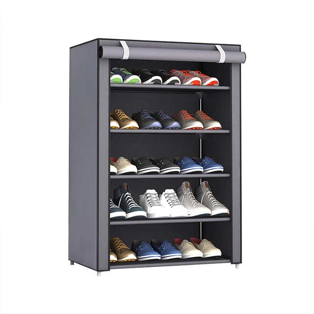 4/5/6/8/10 Layers Shoes Rack with Dustproof Cloth Non-Woven Fabric Shoe Stands Organizer Closet Home Shoes Storage Holder Shelf 30x60x90cm
