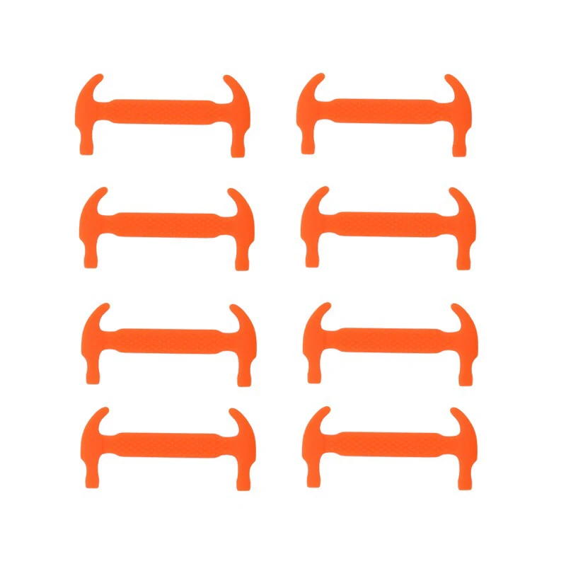 16pcs-Orange 12 шт/16 шт силиконовые шнурки эластичные шнурки для обуви для детей и взрослых Модные беговые кроссовки для бега шнурки для ленивых шнурков - Цвет: 16pcs-Orange