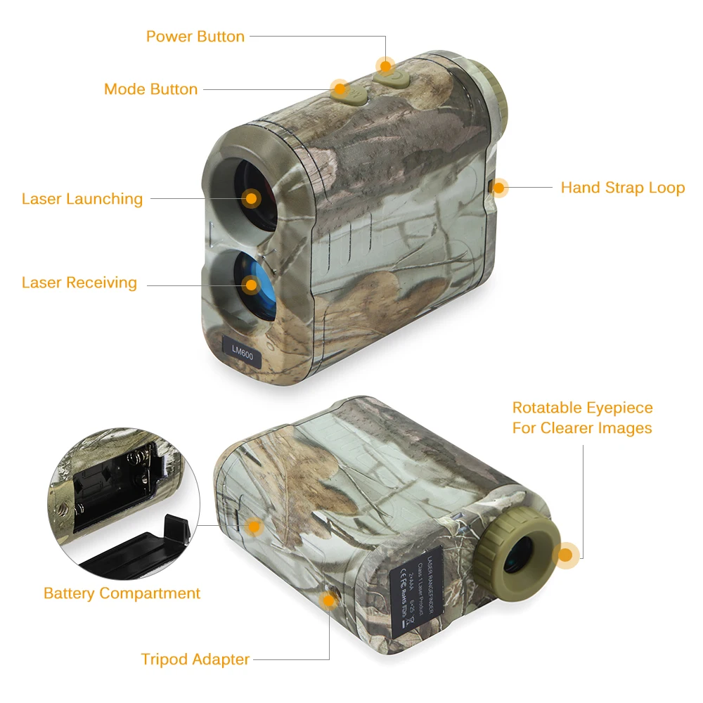 600 м дальномер для гольфа 6X измеритель расстояния Измеритель Скорости дальномер с сумкой для переноски ремешок LM600C/LM600A