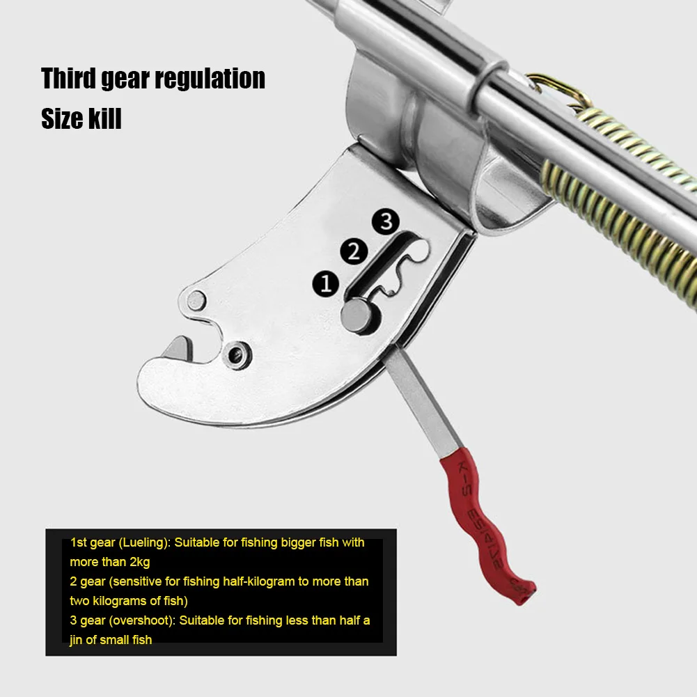 Stainless Steel Fishing Rod Holder Rack Automatically Pulls Back Portable Double Spring EDF88
