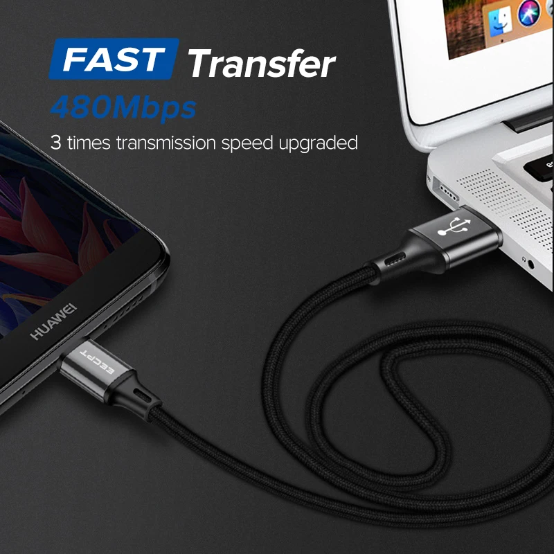 EECPT Micro USB кабель 3A кабель передачи данных для быстрой зарядки шнур для Xiaomi Redmi Note 5 4 samsung Android Microusb кабель для мобильного телефона 2 м
