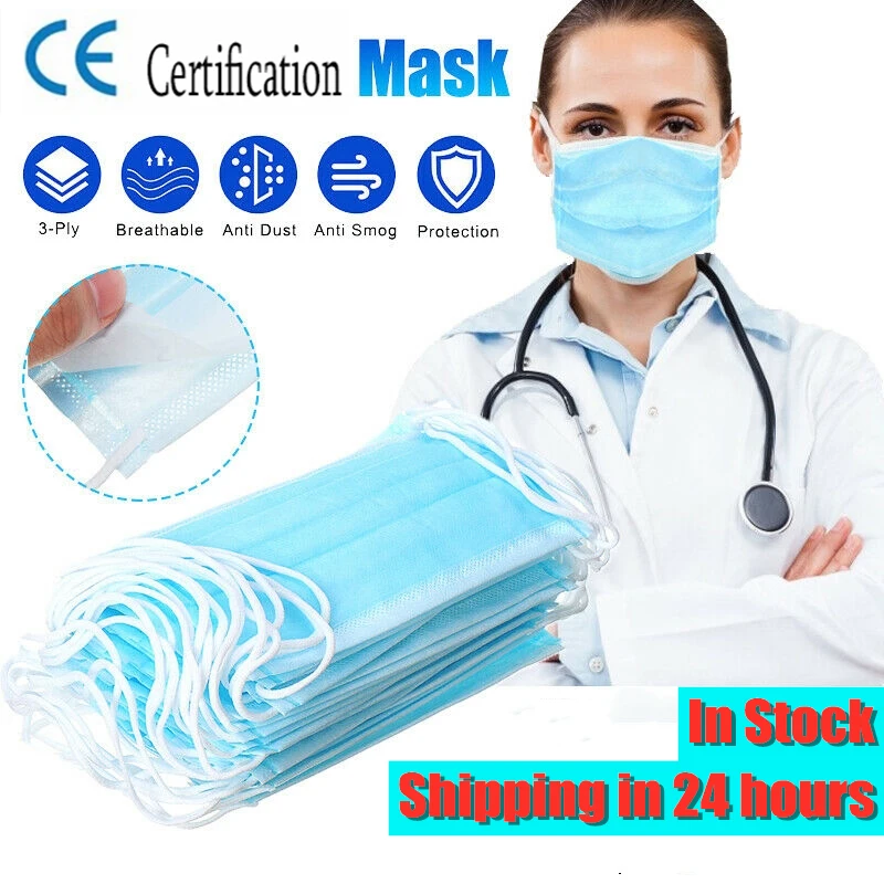 

Non-Woven 3 Layer Mouth Face Masks 50pcs Fast Delivery Anti Dust Masks Disposable Face Mask Meltblown cloth Masks dropshiping