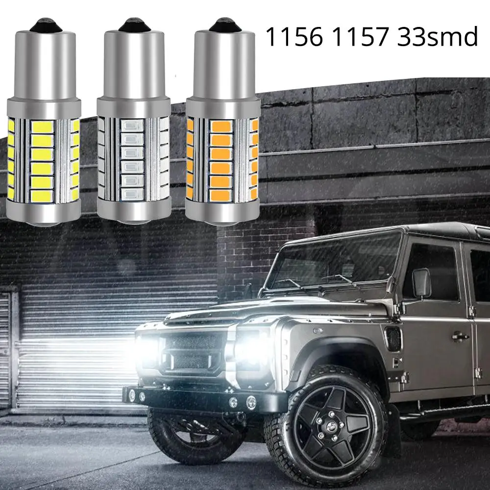 Белый красный желтый 1156 BA15S 1157 BAY15D 7443 3157 P21W 33SMD автомобильный тормозной светильник