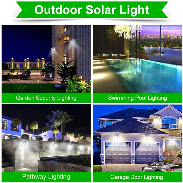 Goodland 100 LED Solar Light Outdoor Solar Lamp Powered Sunlight Waterproof PIR Motion Sensor Street Light for Garden Decoration