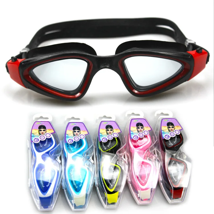 

New Style Listed Boxed Adult Swimming Goggles Big Vision PVC Mirror Circle Anti-fog Swimming Goggles