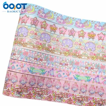

OOOT BAORJCT L-20430-324,25mm,10yards cute cartoon animal Thermal transfer Printed grosgrain Ribbons,bow cap DIY accessories