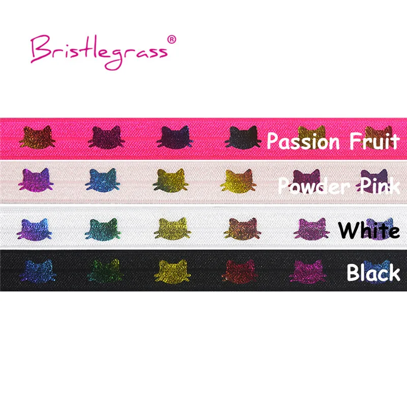 BRISTLEGRASS Combo 4 ярда 5/8 &quot15 мм Радуга Кошка фольга печать раскладной эластичный враг