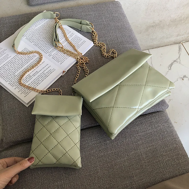 

WOMEN'S Bag 2020 New Style Fashion France Non-mainstream Bag Shoulder Versatile Shoulder Bag Simple Spiraea Chain Square Sling B