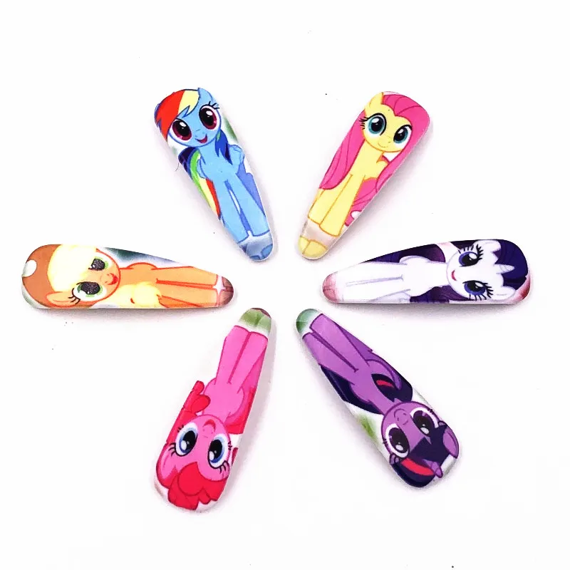 New Brightly Color 6PCS Girls Cartoon Horse Unicorn Hair pins Kawaii BB Hair Clips Hairpins Hair Accessories Children Headwear - Цвет: 6pcs
