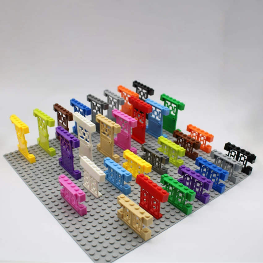 

Door And Windows Set House MOC DIY Brick Accessories Parts Grey Green Building Blocks Assemble Model Kits for Kids