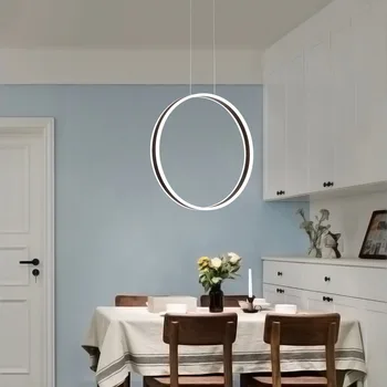 

Apextech LED Ring Pendant Light Dining Room Hanging Lamp Modern Indoor Lighting Fixture Kitchen Bar Coffee Shop Light