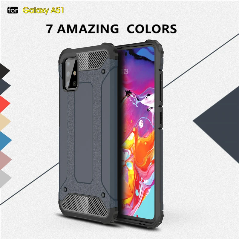 Для Samsung Galaxy A51 5G чехол тяжелый армированный тонкий жесткий резиновый силиконовый