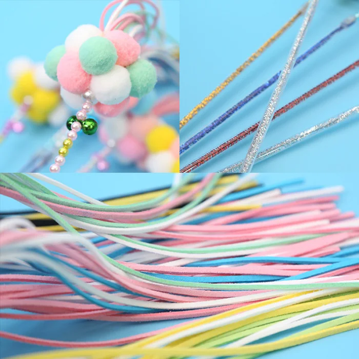 New Cat Teaser Toy Tassel Pole Bell Fluffy Ball Fairy Stick Interaction Pet Toy SF66