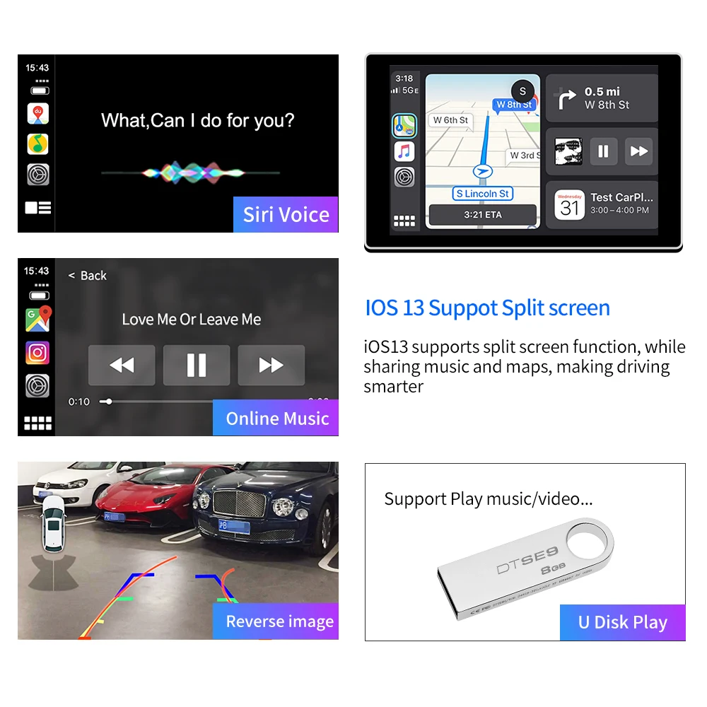Carlinkit беспроводной CarPlay Android авто для Audi A7 2009 2018 MMI 3G + мультимедийный интерфейс и