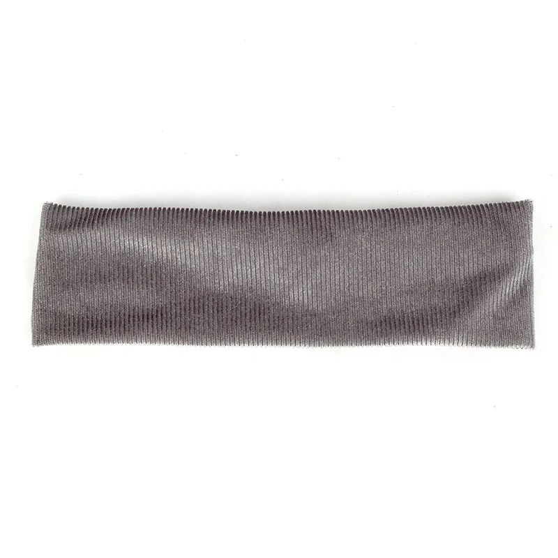 Geebro Женская осенне-зимняя модная головная повязка хлопок Ретро эластичный шарф для волос лента для волос твердая головная повязка аксессуары для волос - Цвет: Gray
