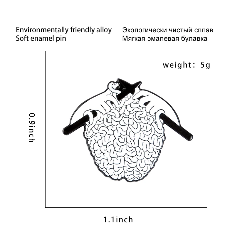 Забавный креативный вязанный металлический значок на кнопке, рюкзак, джинсовая рубашка, брошка на лацканы, эмалированные шпильки, украшение в готическом стиле панк