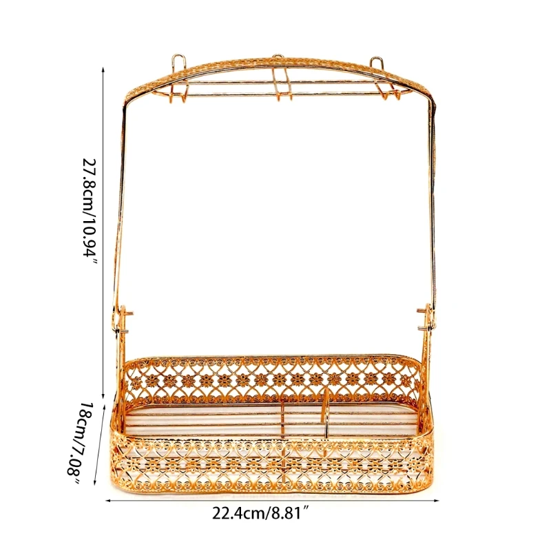Mug Holder Coffee Cup Holder Tea Set Stand Dishes Organizer Wrought Iron Storage Drying Rack for Kitchen Living Room Home Decor