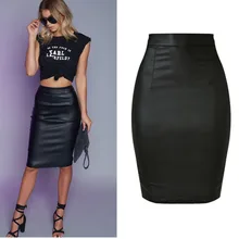 LIBERJOG Женская тонкая эластичная юбка с покрытием, имитирующая кожу, полубоди, локомотив, черная эластичная юбка, весна-осень