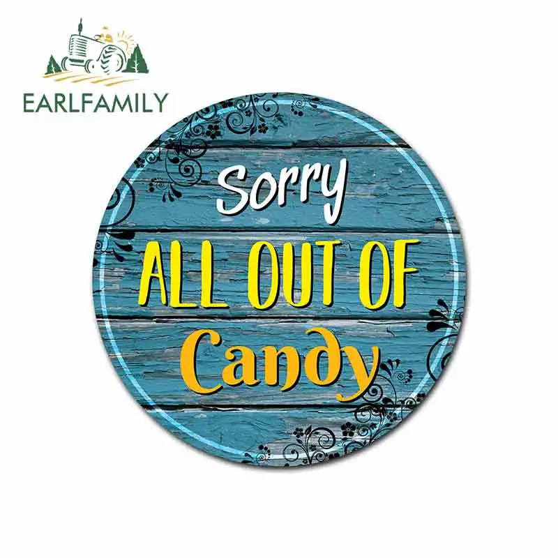 

EARLFAMILY 13cm x 12.9cm for Mission All Out of Candy Circle Sign Funny Car Stickers Vinyl Waterproof RV VAN Car Accessories JDM