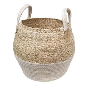 

Woven Storage Basket Desktop Storage Box Snack Toy Storage Box Holder Seagrass Wickerwork Basket Home Decor(22X26X30cm)