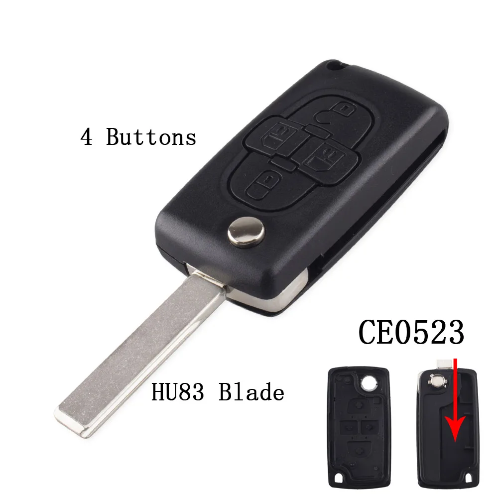 KEYYOU 3/2 кнопка складной пульт дистанционного управления флип Автомобильный ключ чехол для peugeot 206 407 307 sw 607 для Citroen C2 C3 C4 C5 C6 berlingo - Цвет: Model 9