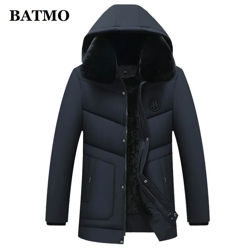 BATMO Новое поступление зимние высококачественные мужские парки с капюшоном, мужские куртки с капюшоном 2700