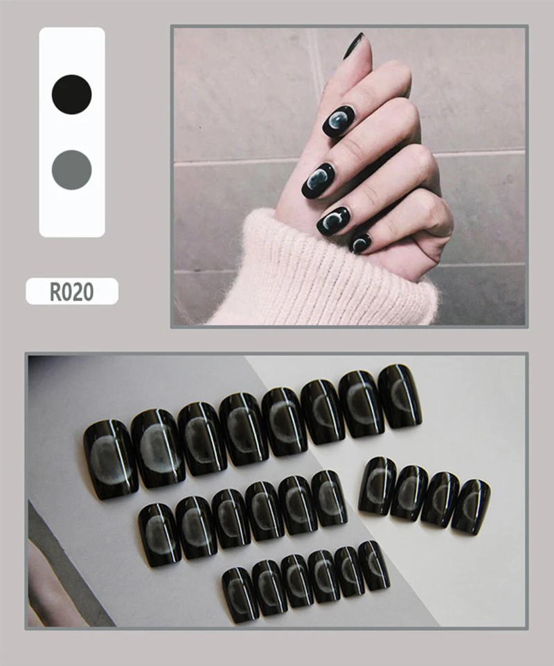 Новинка поддельные ногти креативные Гвозди наклейки не легко упасть поддельные носить наклейки для ногтей водонепроницаемые 24 шт в коробке Горячая