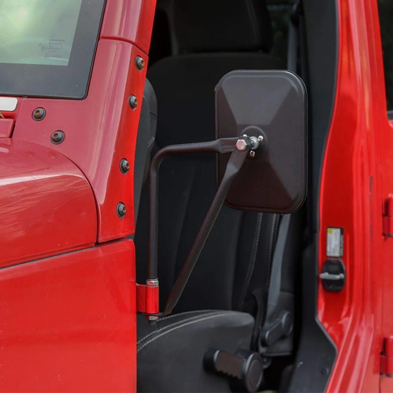 Для Jeep Wrangler CJ YJ TJ JK JL Автомобильные Боковые зеркала квадратные бездверные зеркала заднего вида легко установить