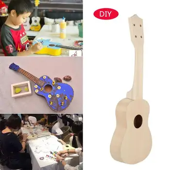 

Ukulele Delicate Beautiful Assemble Raw Wood Color Art Student Hands-On Ability Children Musical Instruments DIY Handicrafts