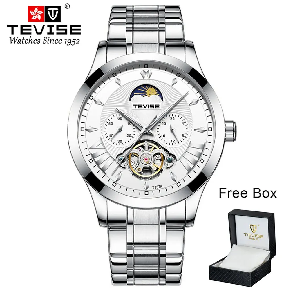 

TEVISE T857A Multi-function Waterproof Men's Mechanical Watch Tourbillon Upgrade Movement With Gift Box