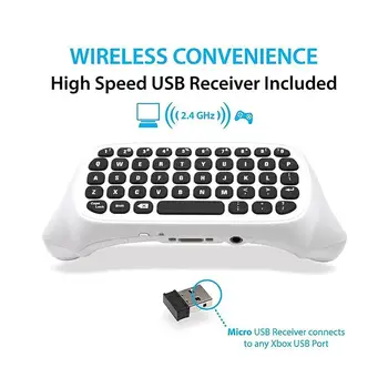 

47 Keys Wireless 2.4G Practical Mini Handheld Keyboard Gaming Message Gamepad Keyboard For XBOX ONE S Controller Black/White