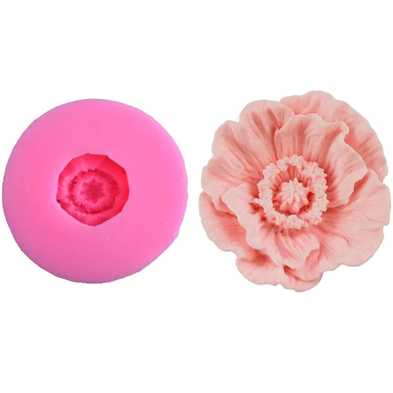 3D Flower Silicone Soap Molds Candle Molds 5.8cm Peonies Clay Mould Cake Decorating Silicone Jello Sugar Chocolate Fondant Mold