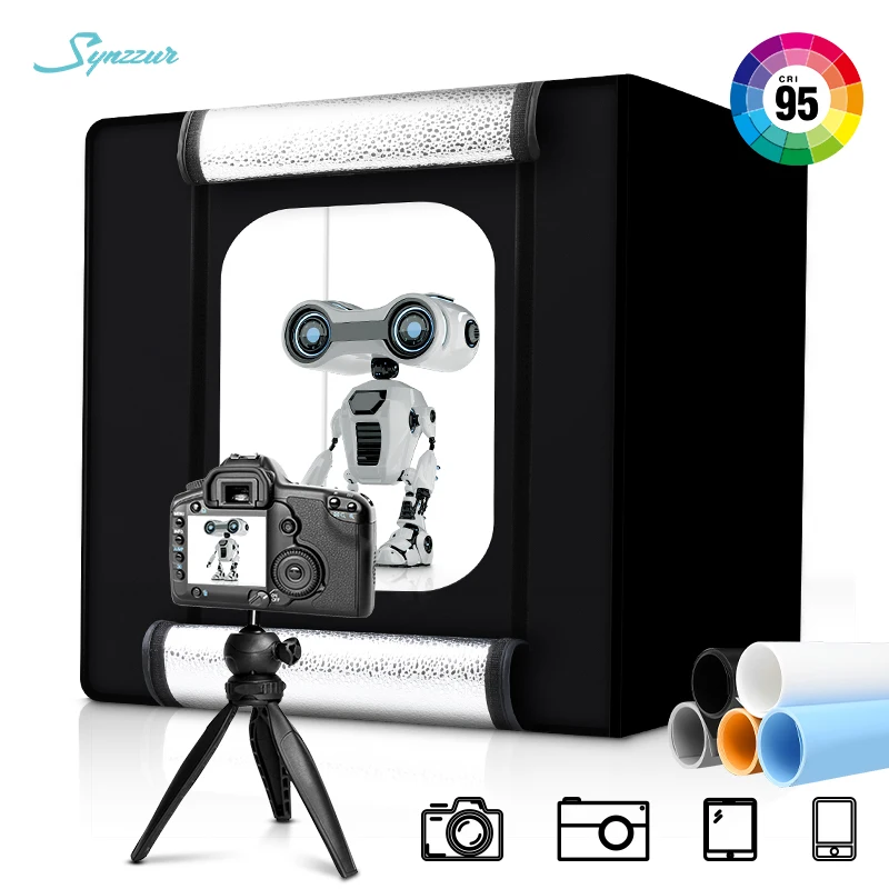 40cm Licht Box Tisch Top Foto Studio Faltbare LED 5500K Dimmbar Leuchtkasten Mit 5 PCS Foto Hintergrund Papier für Fotografie