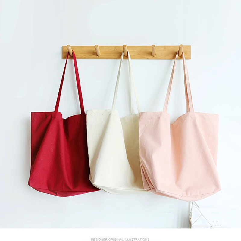 Модная прочная простая Женская Студенческая хлопковая Холщовая Сумка на одно