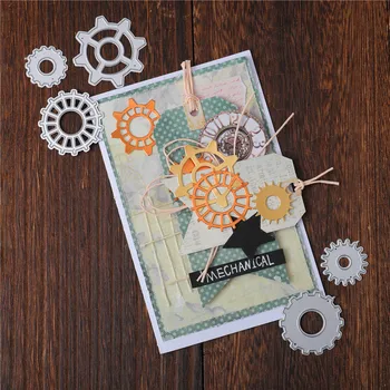 

YaMinSanNiO 9pcs Mechanical Gear Frame Metal Cutting Dies 2020 Dies Scrapbooking For Making Card Album Decor Embossing Dies Cuts