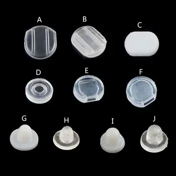 

100Pcs Clear Earring Pads Silicone Comfort Earring Cushions for Clips on Earring Q0KE