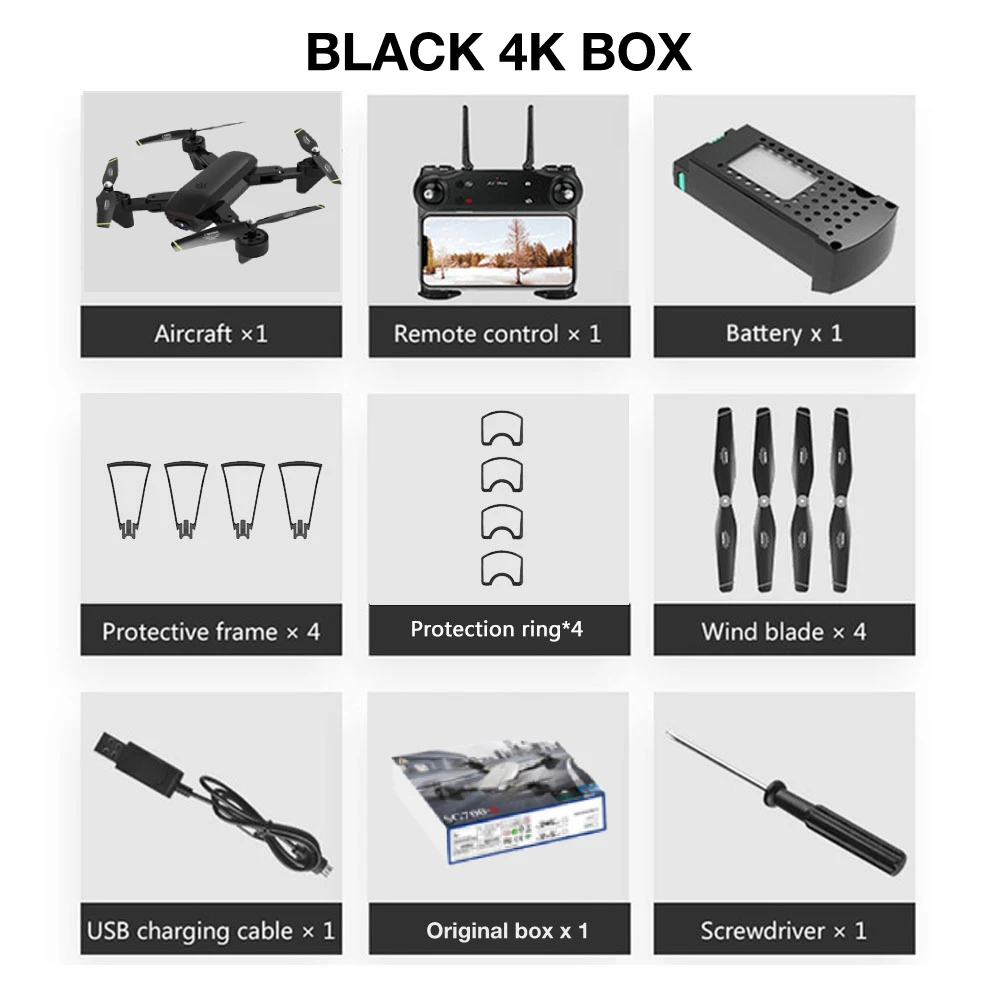black 4k box SG700-S профессиональный оптический поток камера Дрон 1080 p/4 K HD WiFi FPV Пропеллер для мотора батарея воздушный Дрон на ру Квадрокоптер - Цвет: black 4k box
