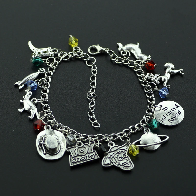 Serie Di Film Animati Toy Story Woody Pendant Bracelet Link Chain Cowboy Backpack Charm Bracelet Bangle Accessori Anime