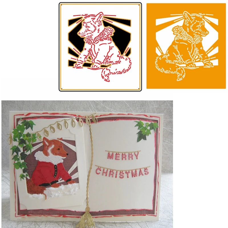 

Xmas Fox Frame Die Cuts For Card Making Christmas Fox Square Frame Metal Cutting Dies Scrapbooking Stencils Decoration New 2019