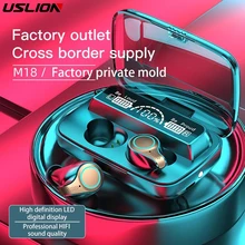 USLION TWS 5,1 Drahtlose Bluetooth Kopfhörer 9D Surround Wasserdichte Ohrhörer Kopfhörer Automatische Paarung Leichte Komfortable