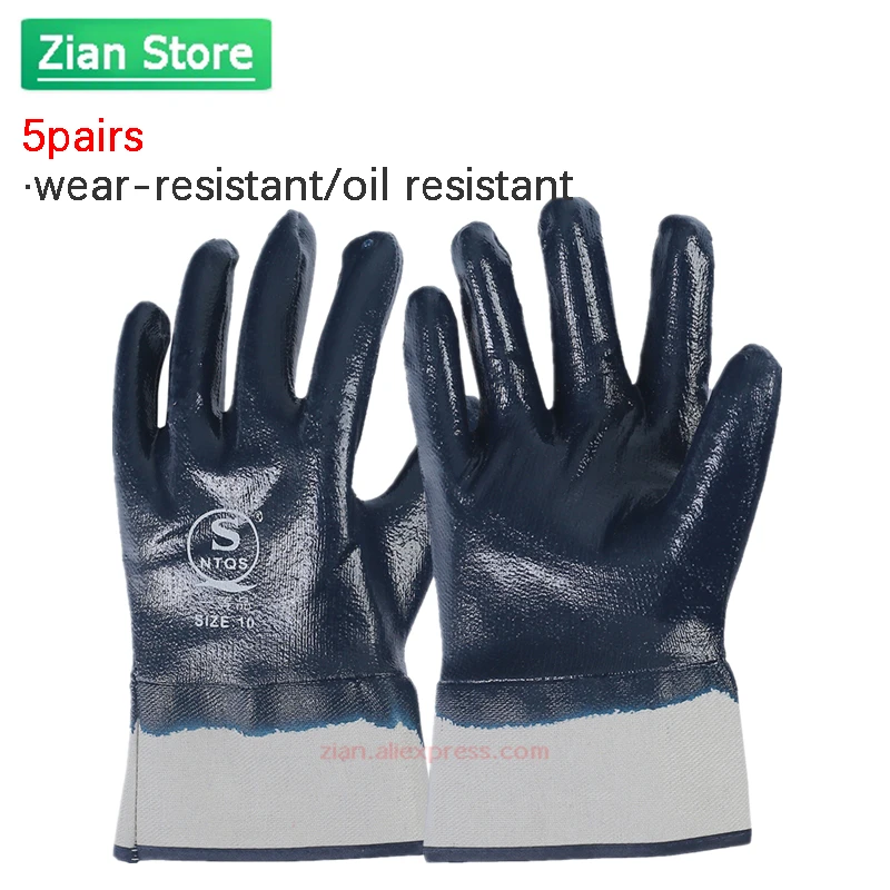 Nitrile Gloves Dark Thicken Rubber Glove Waterproof Oil Resistant for