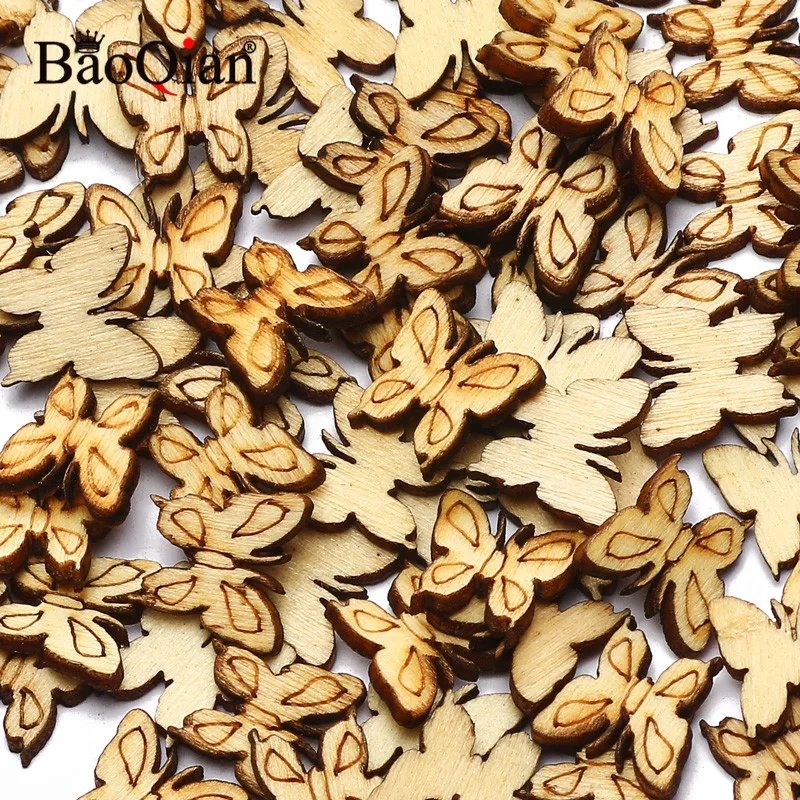 25Pcs Mixed Flowers Natural Wood Crafts Supplies For DIY Scrapbooking  Handmade Accessories Wooden Ornaments Home Decor M2728