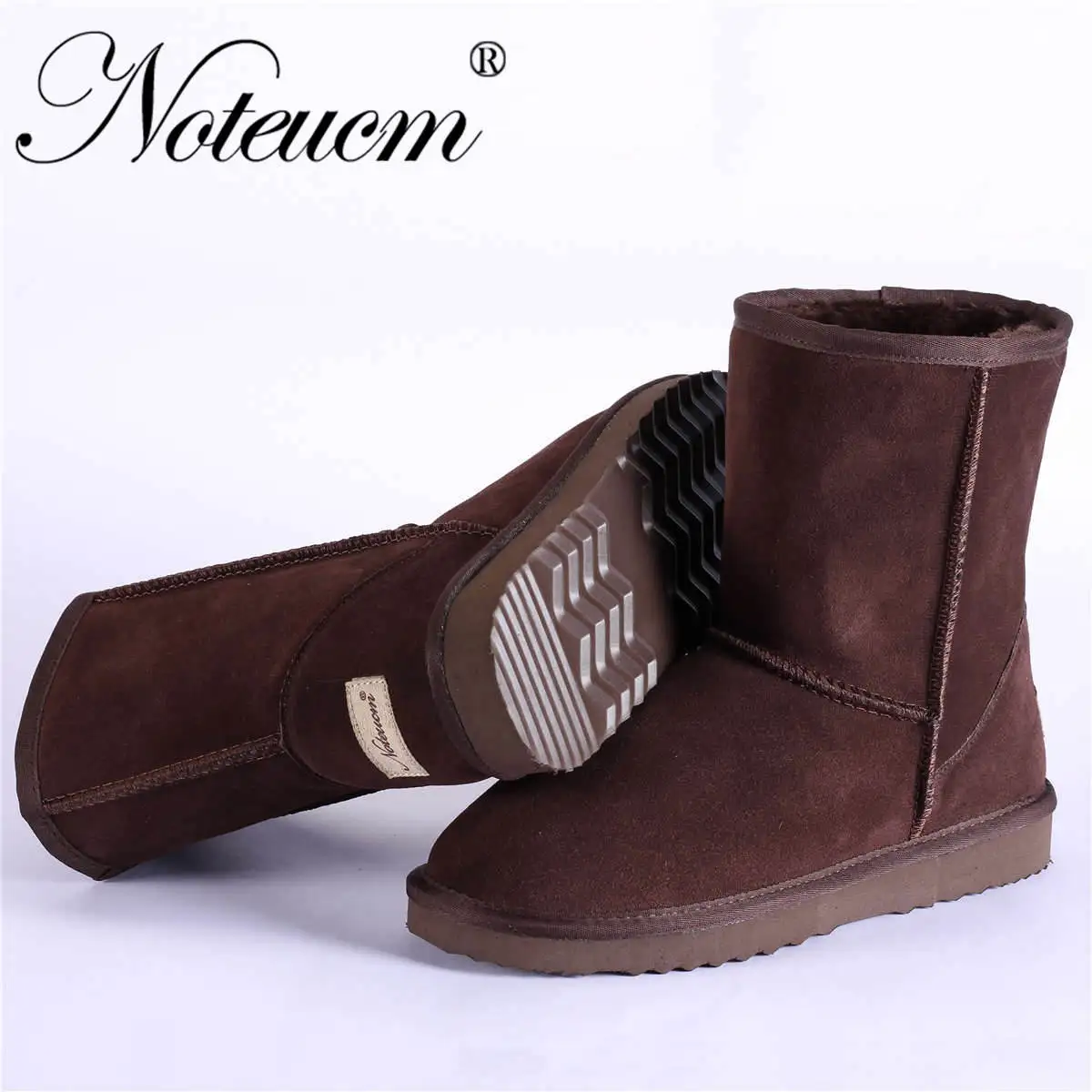A05W01 Coffee color Женская обувь из натуральной кожи; цвет розовый, черный; Сезон Зима; меховая обувь в австралийском стиле; женские ботильоны с искусственным мехом; плюшевые зимние ботинки; Женская обувь в австралийском стиле - Цвет: A05W01 Coffee color