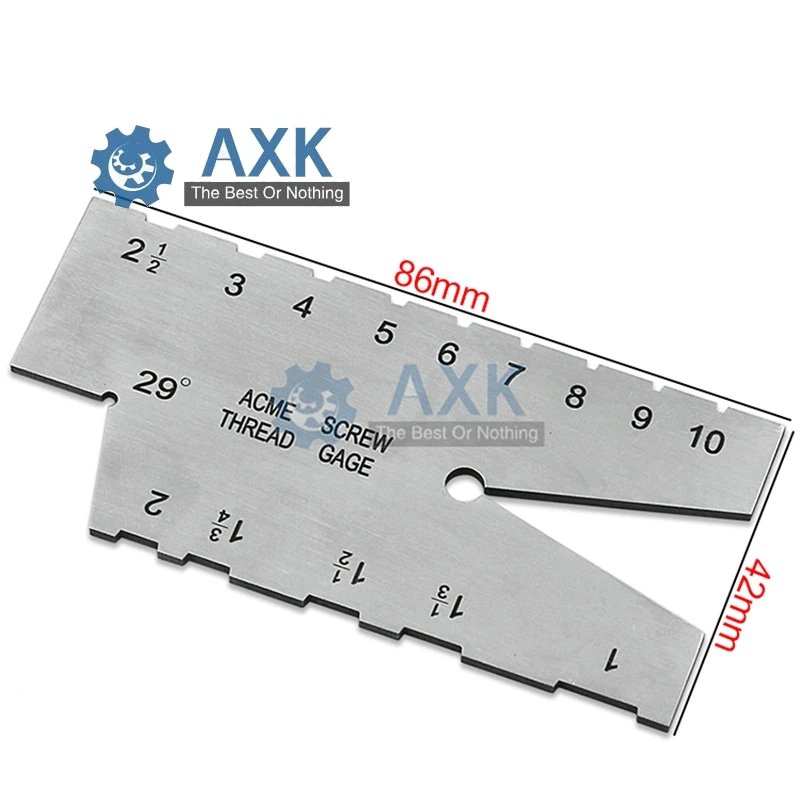 

29 degree Screw Thread Gauge Gage Grinding Stainless Steel Welding Ruler Square ruler