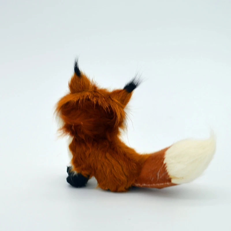 3 Styles Mini Squatting Fox Model Cute Simulation Brown Fox Home Decoration Wedding Birthday Gift Plush Figures Craft Miniatures miniature ornament plush toy miniature figurines
