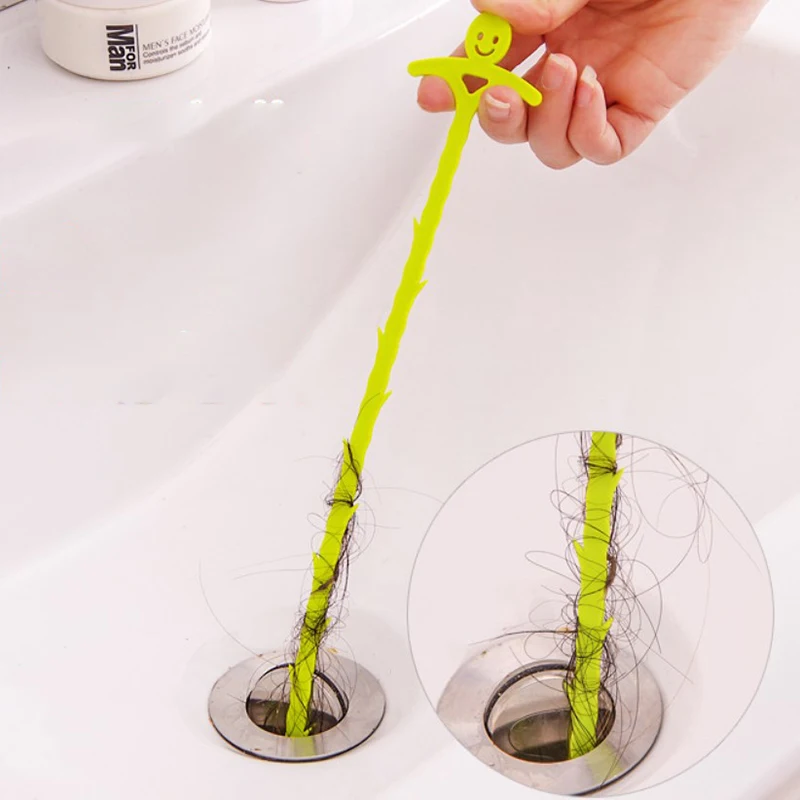 Sink Cleaning Hook Bathroom Hair Cleaning Dredge Hook Sewer Removal Shower Toilet Sewer Clog Plastic Sink Cleaning Tools