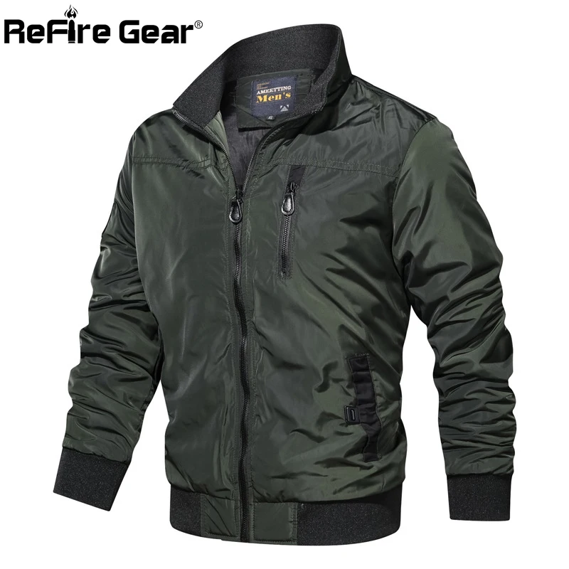 ReFire gear военный бомбардировщик куртки мужские осенние теплые милитари, камуфляжная куртка пилота Повседневная винтажная плюс размер толстое хлопковое пальто